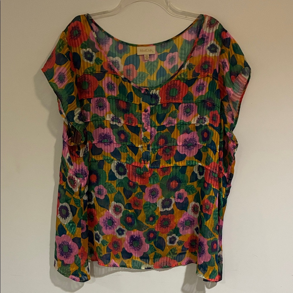 ModCloth Colorful Floral Blouse